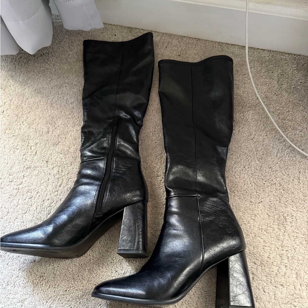 Steve Madden Black Lizah Boots - Picture 4 of 7